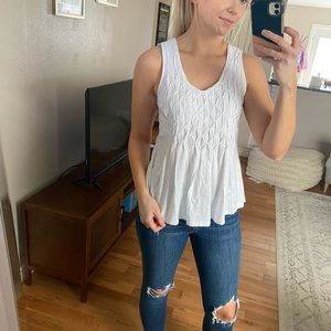 Anthropologie Pleated White Tank